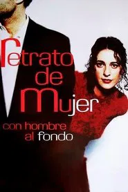 Retrato de mujer con hombre al fondo movie poster
