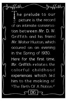 1930 Prelude to "The Birth of a Nation" movie poster