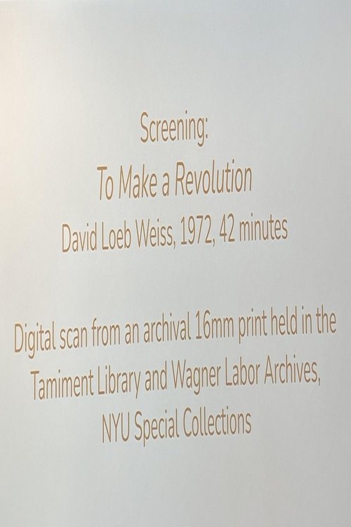 Poster do filme To Make a Revolution