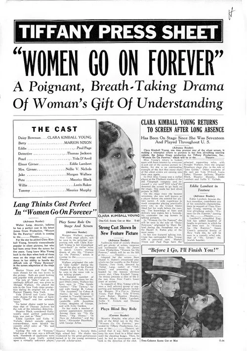 Women Go on Forever movie poster