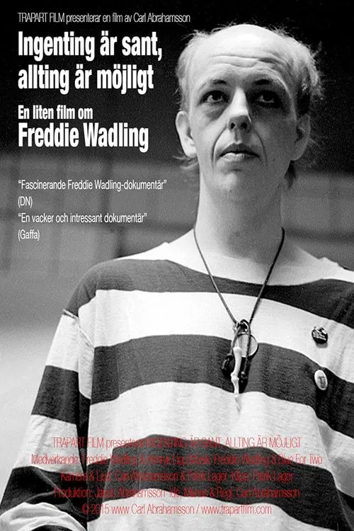 Ingenting är sant, allting är möjligt – en liten film om Freddie Wadling movie poster