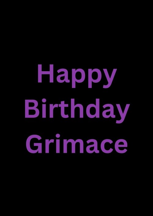 Happy Birthday Grimace movie poster