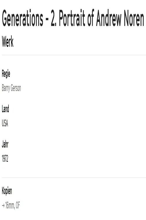 Group VII: Portrait of Diana/Portrait of Andrew Noren movie poster